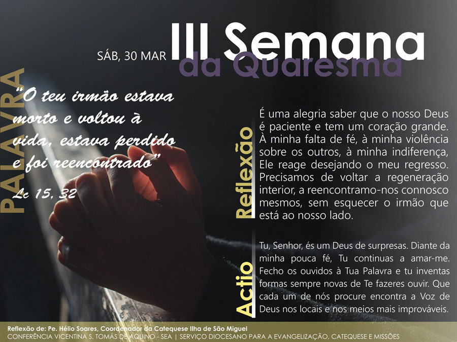 Sábado da III semana da quaresma