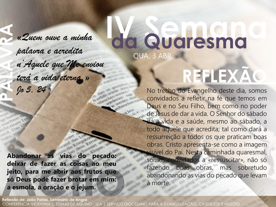 4ª feira da IV semana da quaresma