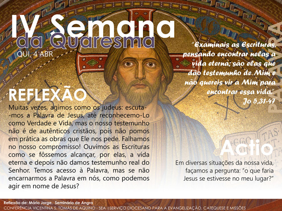 5ª feira da IV semana da quaresma