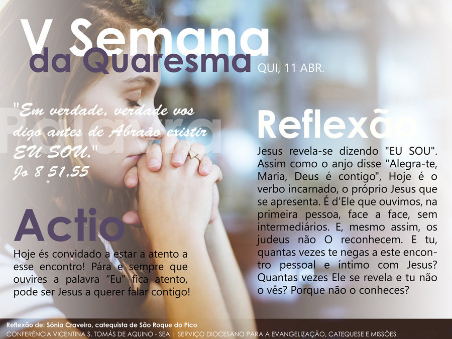 5ª feira da V semana da quaresma