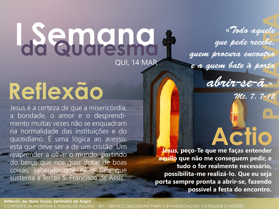 5ª feira da I semana da quaresma
