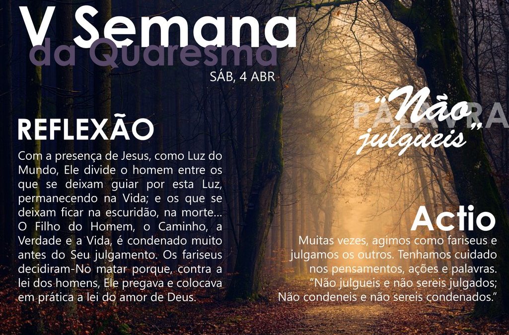 Sábado da V semana da quaresma