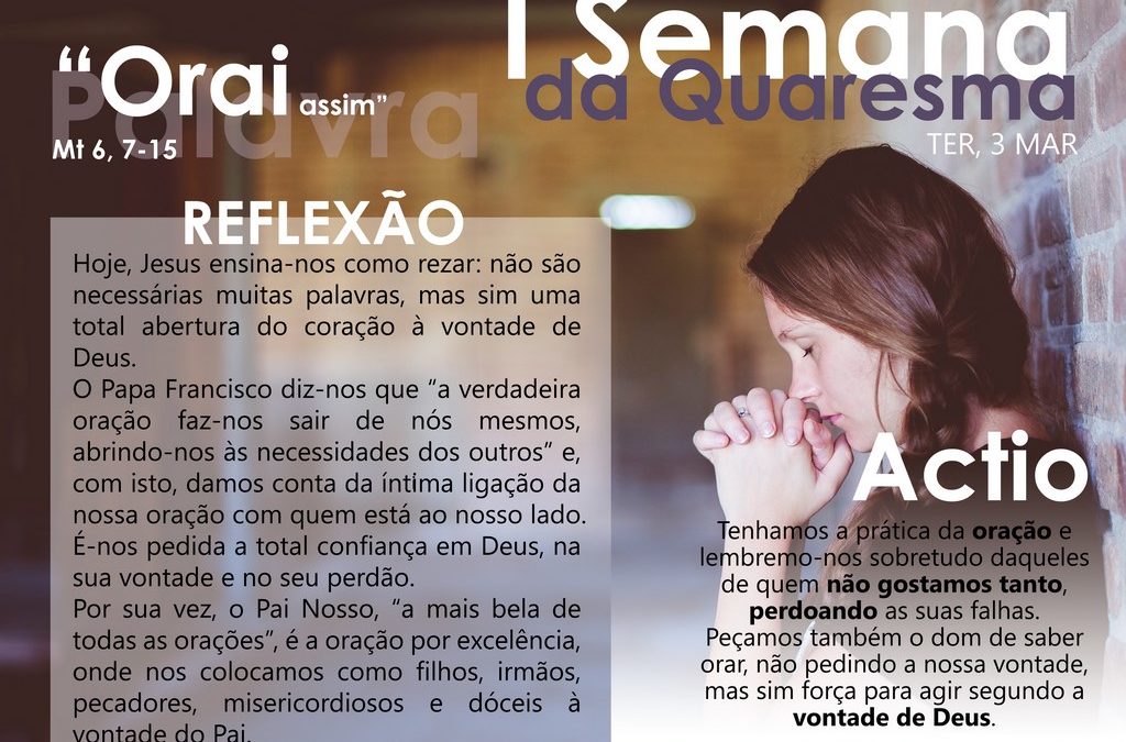 3ª feira da I semana da quaresma