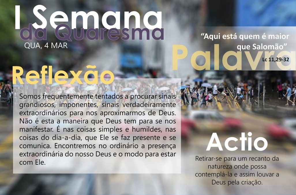 4ª feira da I semana da quaresma