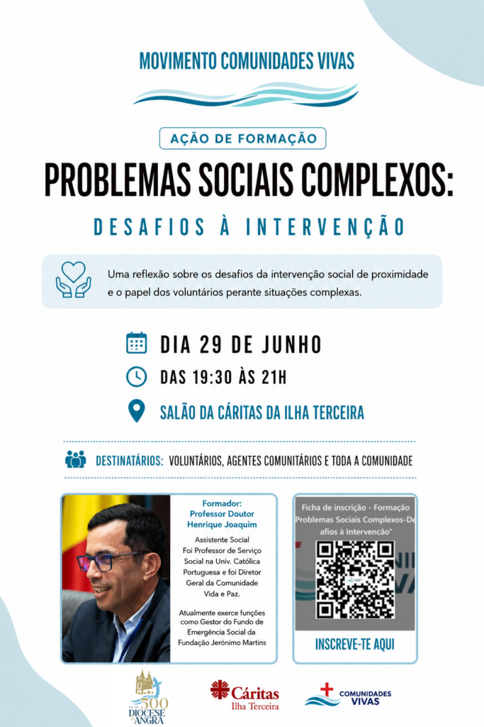 Movimento Comunidades Vivas promove formação sobre intervenção social e bem comum nos dias 29 e 30 de junho